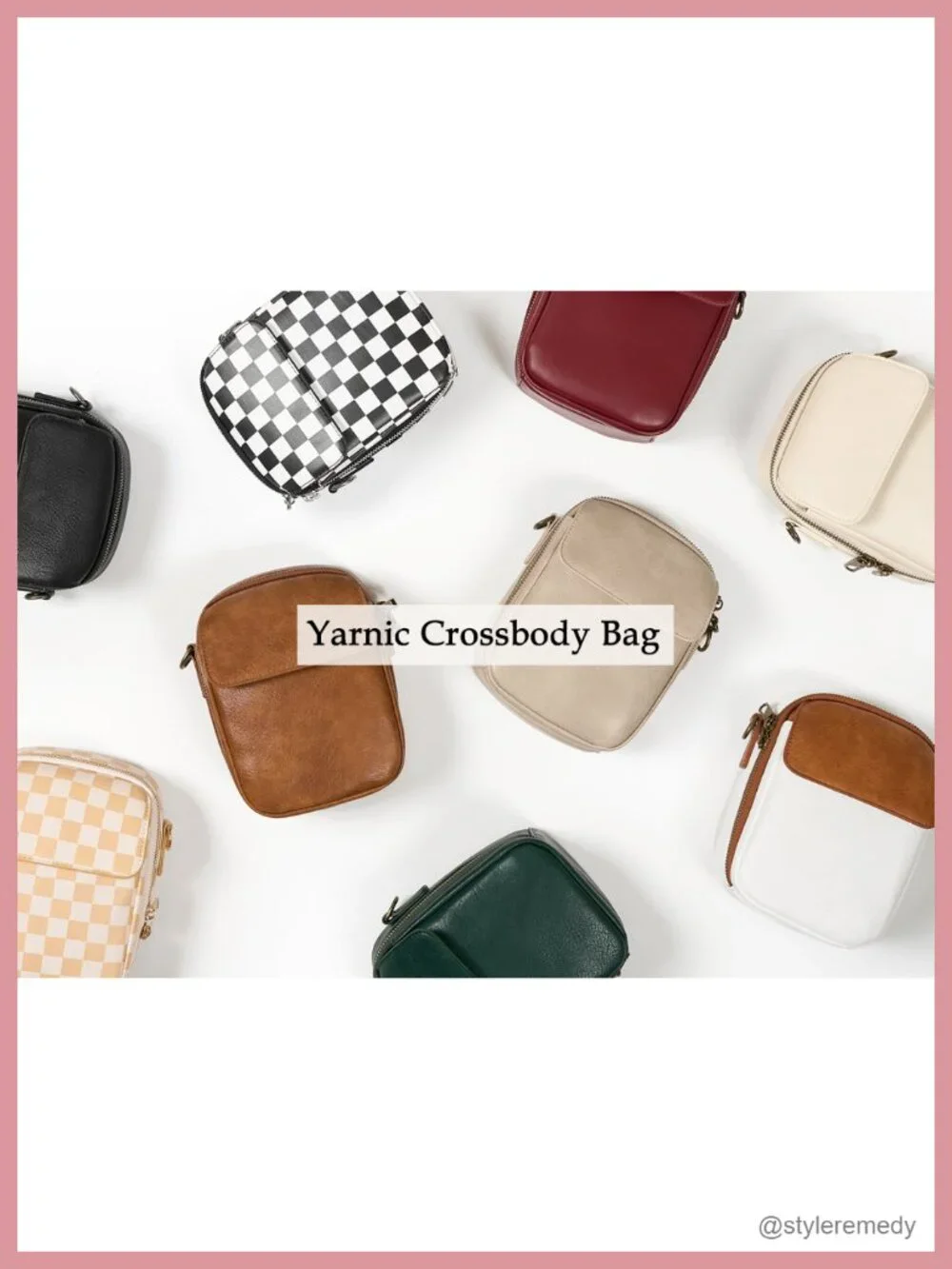 Vintage Vegan Leather Crossbody Bag with RFID Protection, Adjustable Strap,